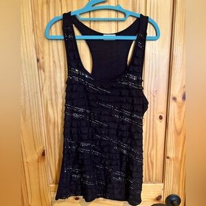 Free Kisses black / silver sequins tank top 
XL